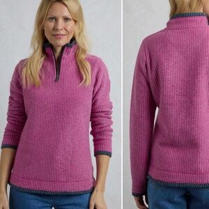 Weird Fish Beye 1/4 Zip Grid Fleece dark raspberry size 14